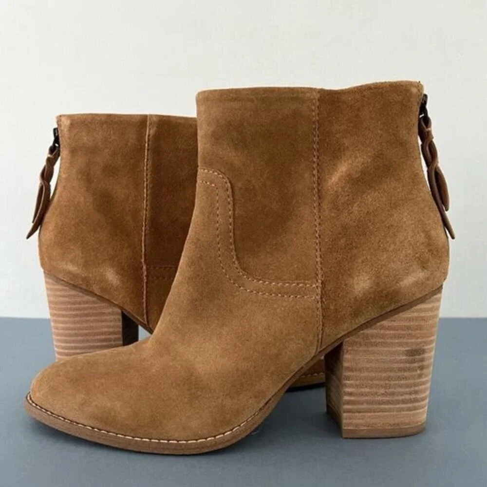 Splendid‎ Hila Suede Sand Tan Block Heel Ankle Boots